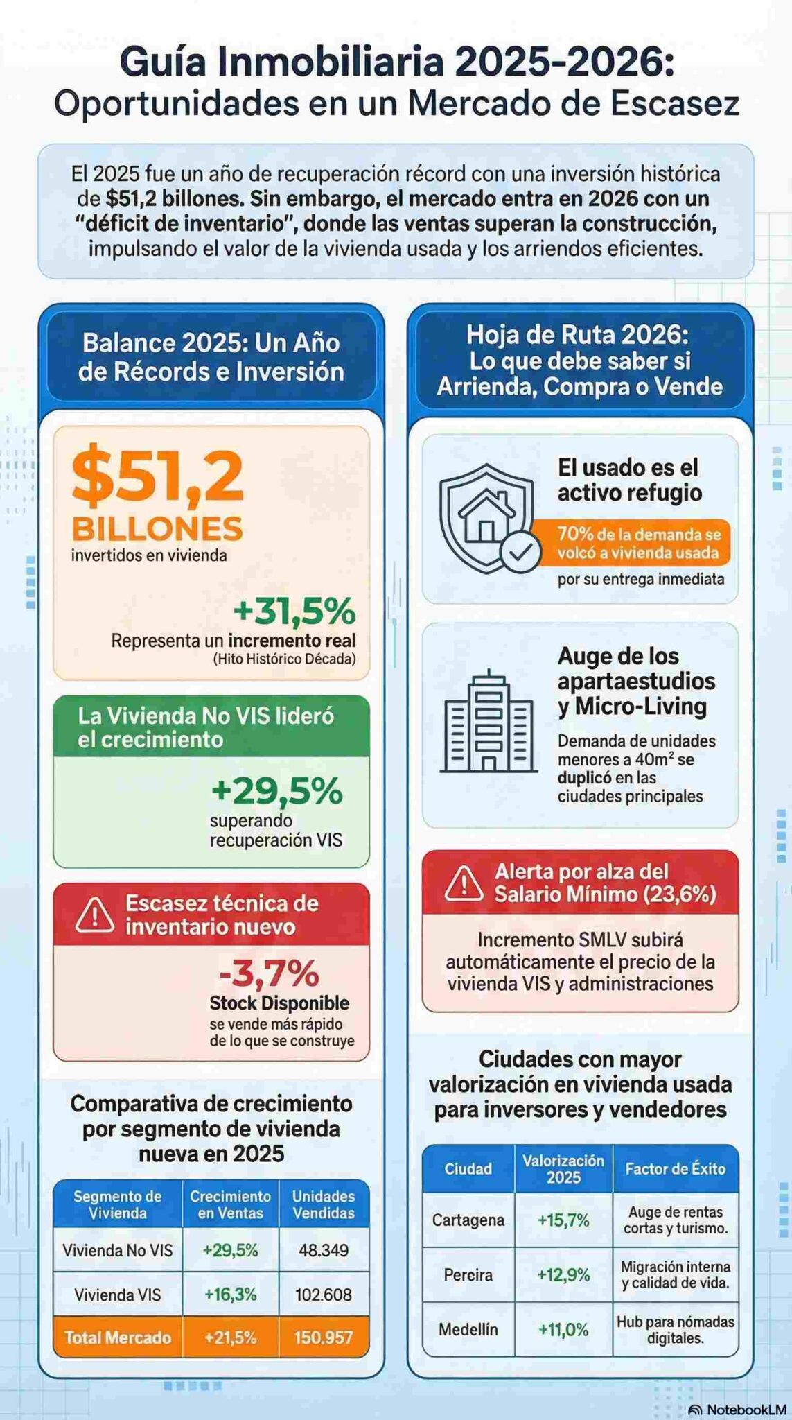 El mercado inmobiliario crece un 31,5% en Colombia 2025 | Ciencuadras